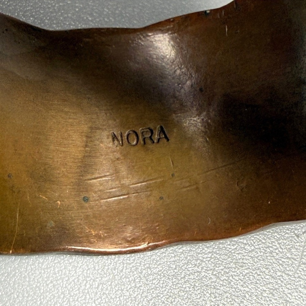 Navajo Nora Tahe Bill Copper Cuff Bracelet Signed Artisan Heavy Quality 7.25" - Picture 5 of 10